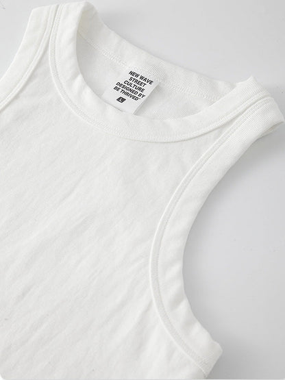 White Classic Slim Short Tank Top