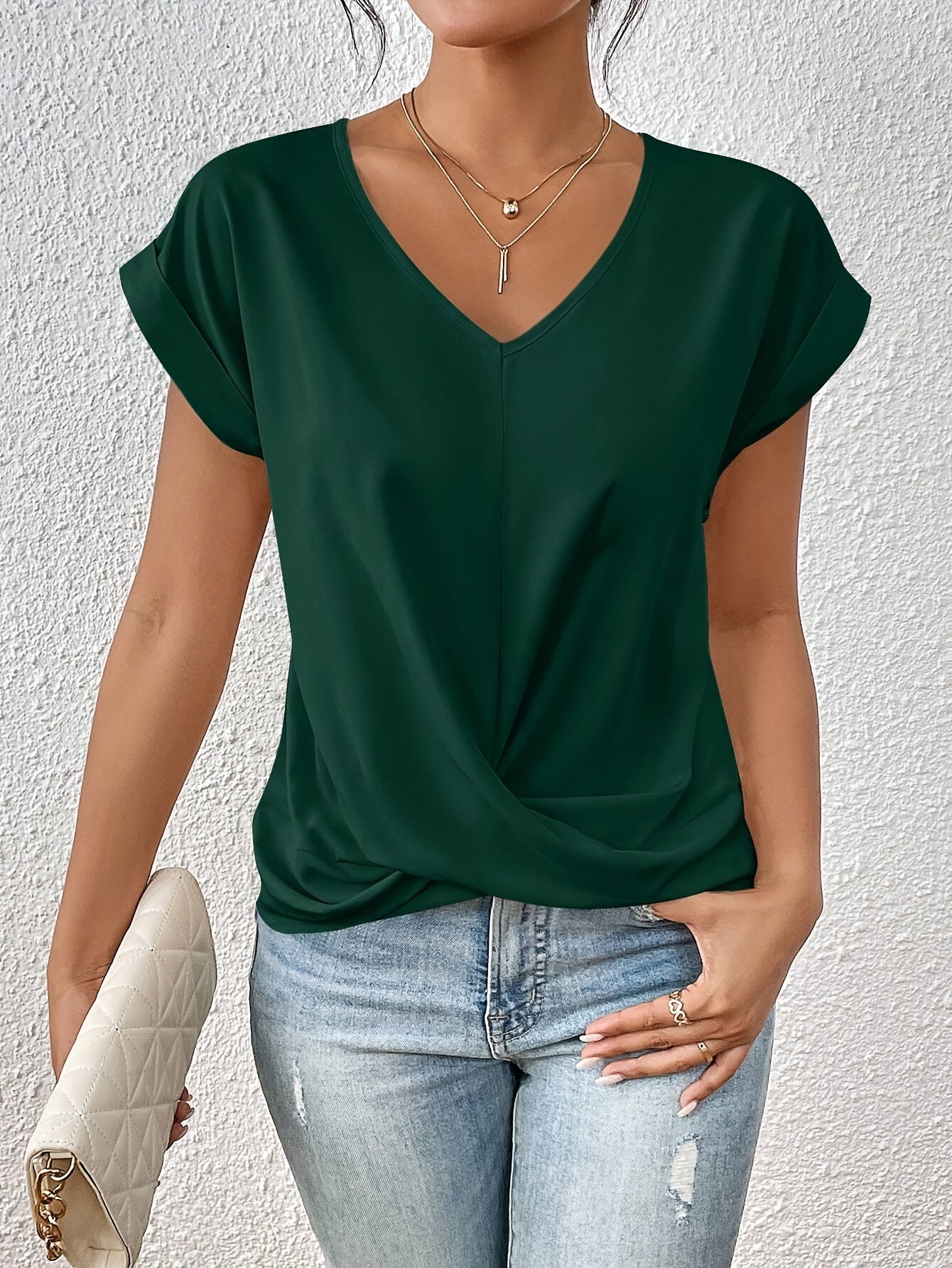 Women's Casual V-Neck T-Shirt | Short Sleeve