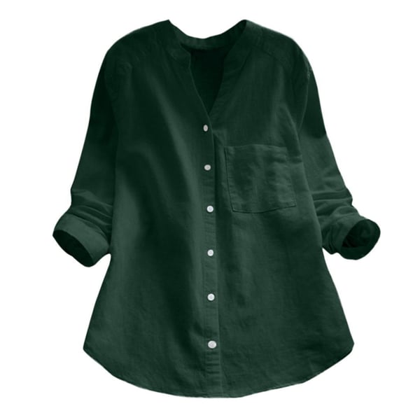 Women's Summer Button-Down Linen Blouse | with Breast Pocket