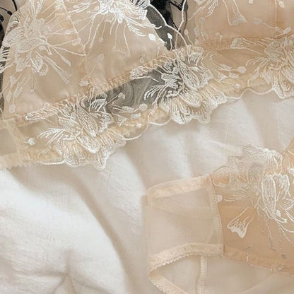 Floral Lace Bra and Panty Set for Women - Clelia