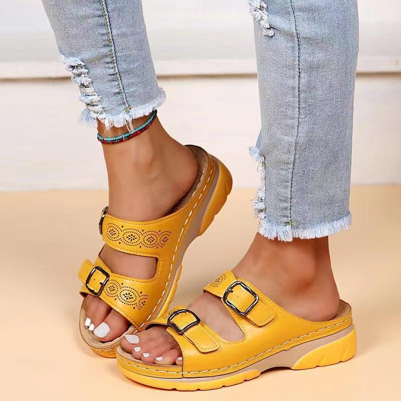 Women's Casual Wedge Sandals | With Adjustable Buckles