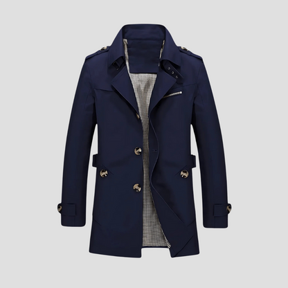 Men's Buttons Trench Coat | Leisure