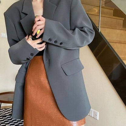 Single Breasted Oversized Blazer Jacket for Women - Ornella