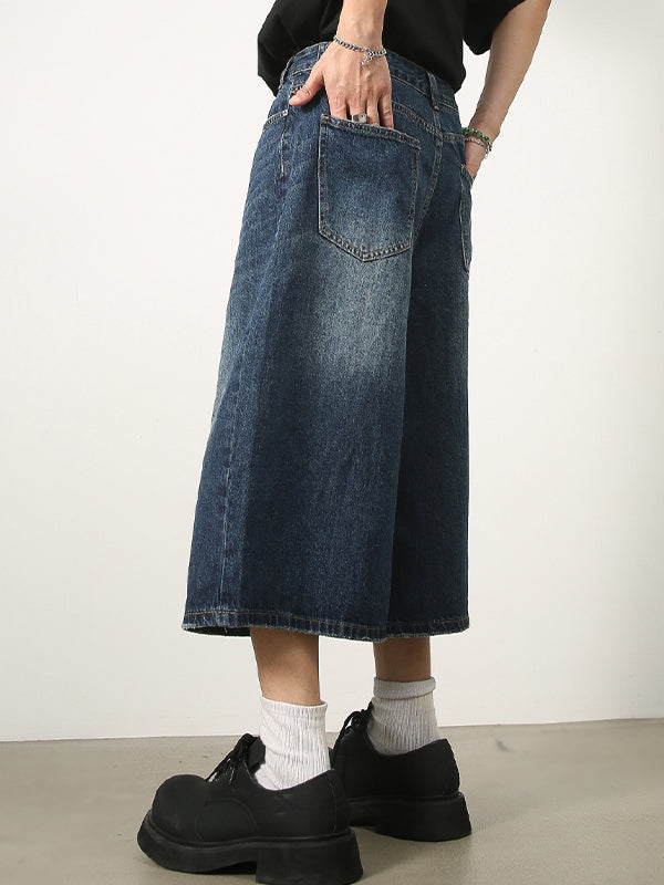 Vintage Oversized Cropped Distressed Baggy Jeans