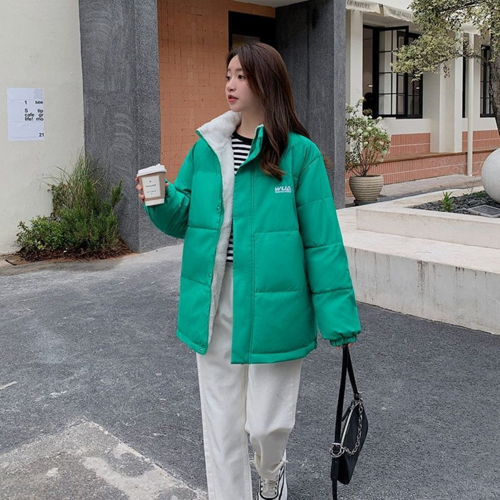 Reversible Puffer Jacket Two-Sided Coat for Women - Milena