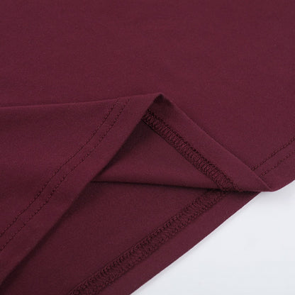 Burgundy Maxi Dress with Draped Neckline for Women - Rosella