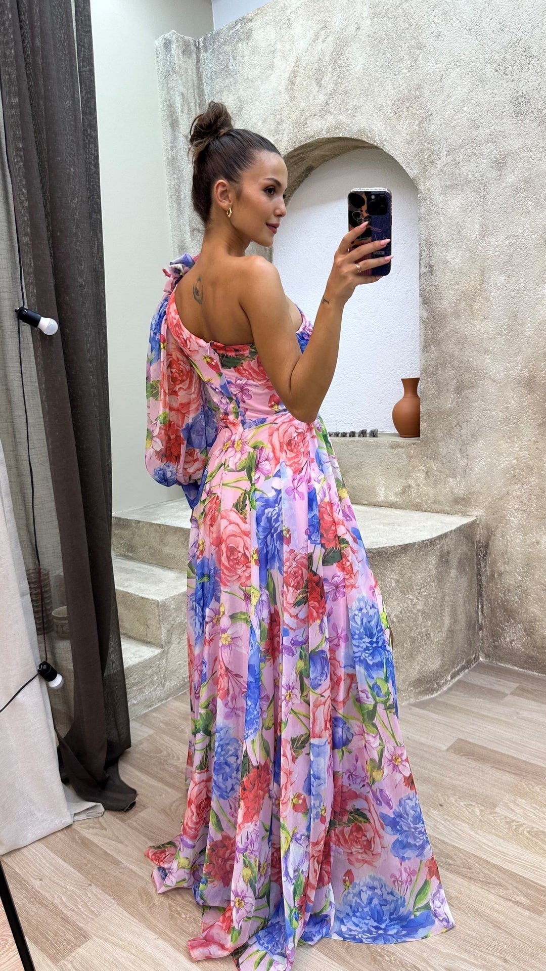 Party Flowy Shoulder Dress | Slit