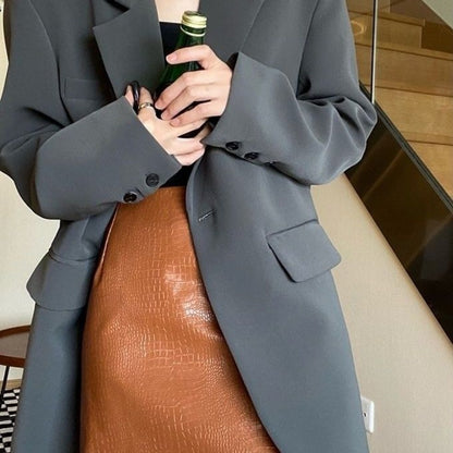 Single Breasted Oversized Blazer Jacket for Women - Ornella