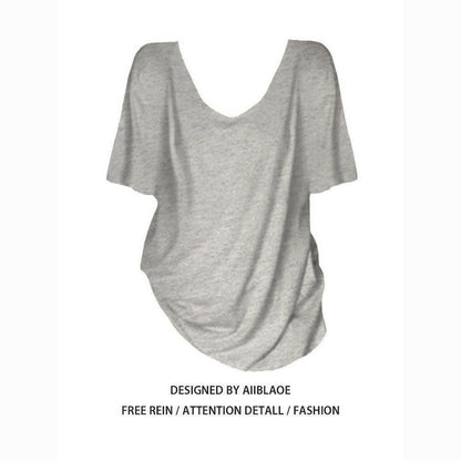 V Neck Short Sleeve T Shirt for Women - Pamela