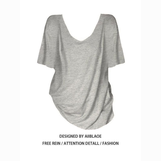 V Neck Short Sleeve T Shirt for Women - Pamela