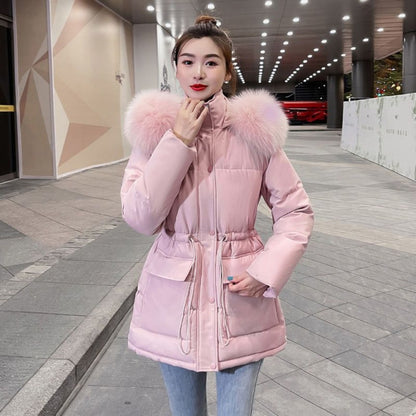 Puffer Jacket with Fur Hood for Women - Loredana