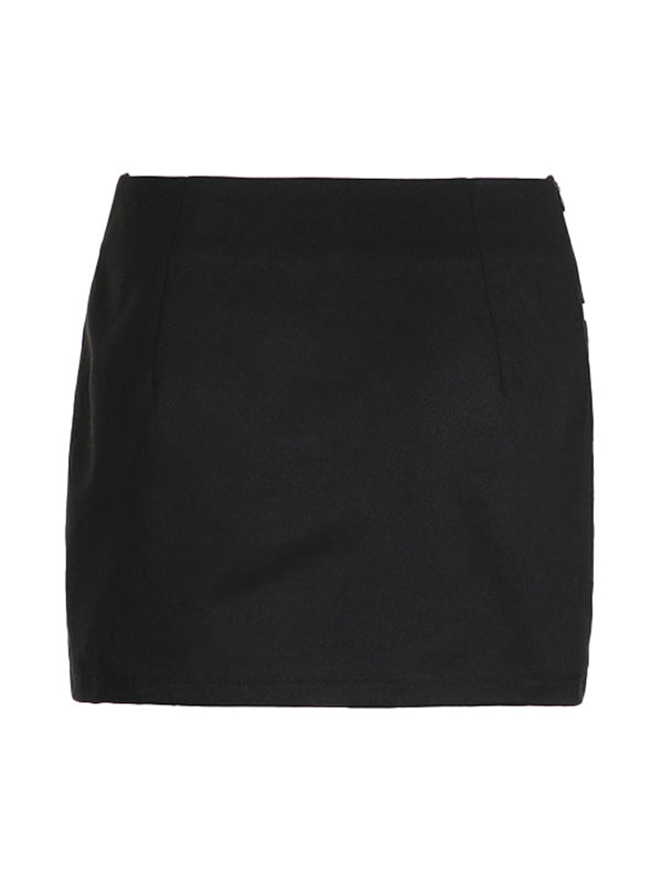 Contrast Vintage Bow Splice Low Rise Mini Skirt with Tie Up