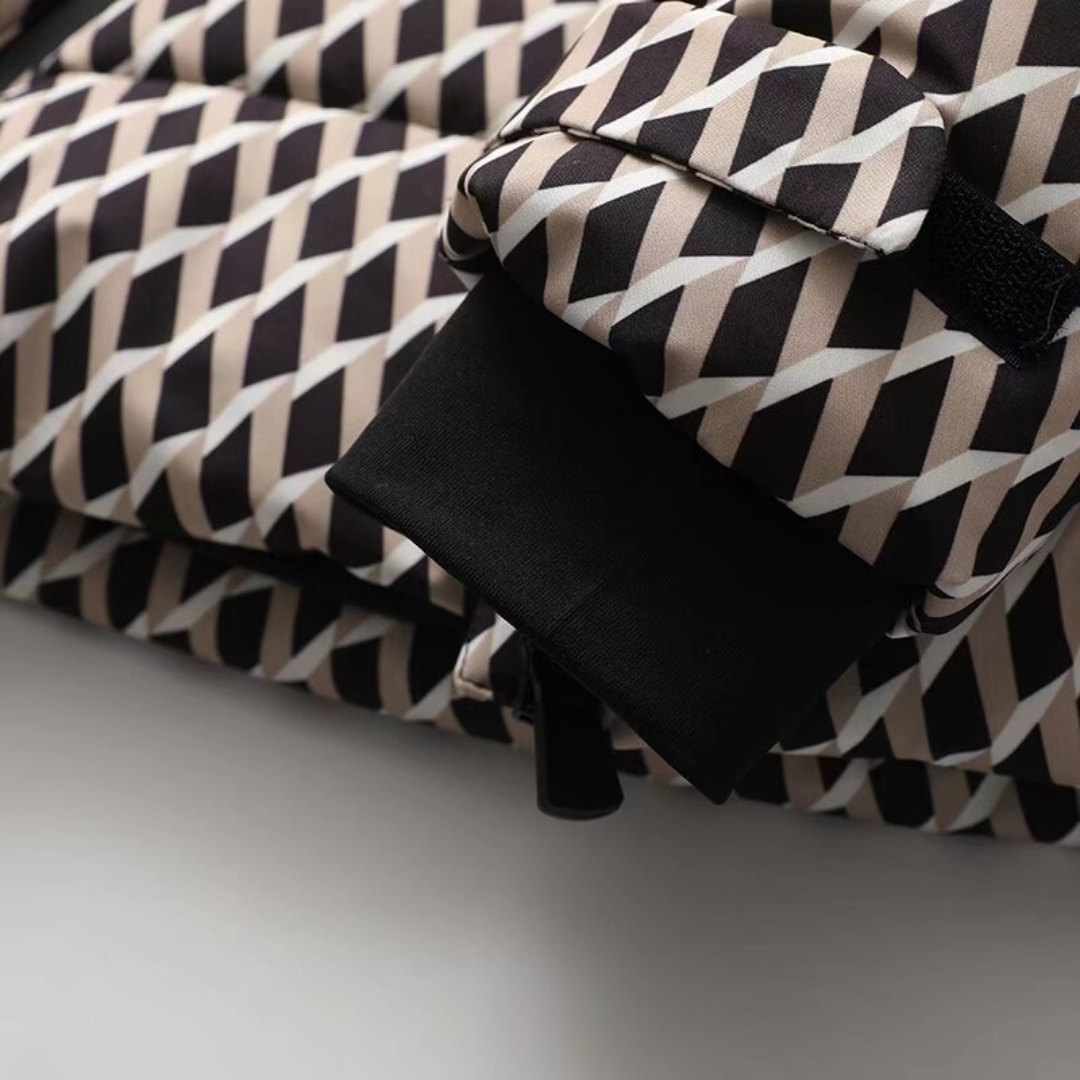 Women's Plaid Puffer Jacket | Waist