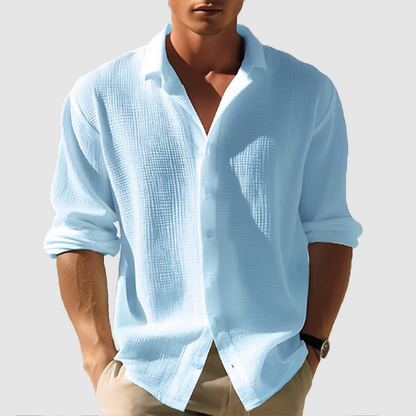 Men's Waffle Knit Long Sleeve Shirt | Casual