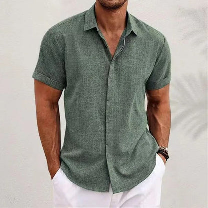 Men's Short Sleeve Beach Polo Shirt | Button