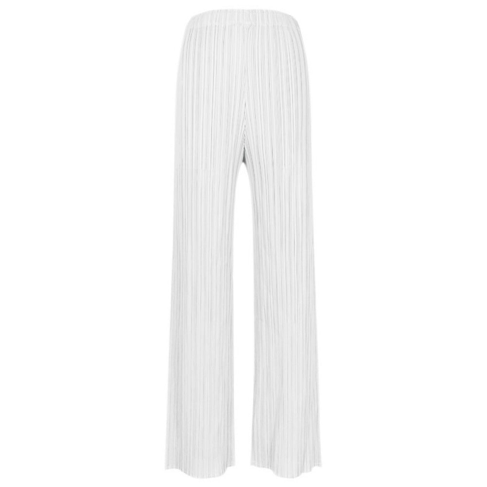 Pleated Wide Leg Pants with Elastic Waist for Women - Benedetta