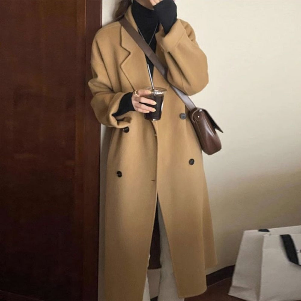 Double Breasted Long Overcoat for Women - Camilla