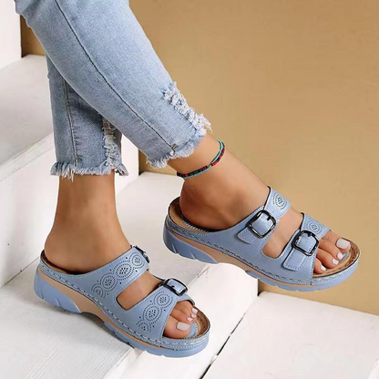 Women's Casual Wedge Sandals | With Adjustable Buckles