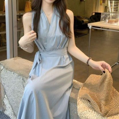 Sleeveless Maxi Dress with Belt for Women - Lidia