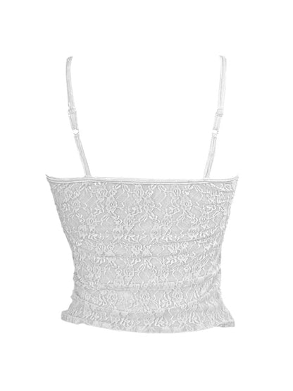 Slim Cami Top with All Over Lace Design