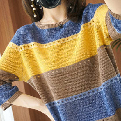 Color Block Knit Sweater for Women - Alfonsina