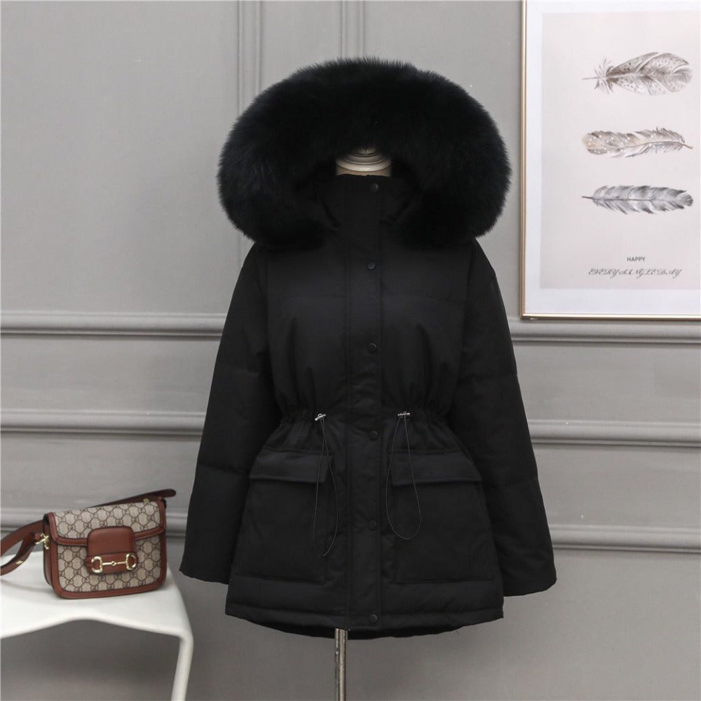 Puffer Jacket with Fur Hood for Women - Loredana