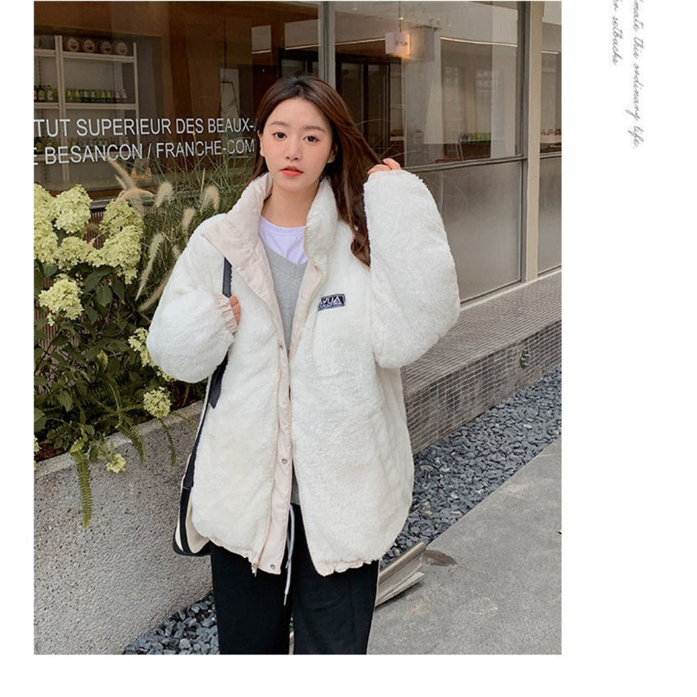 Reversible Puffer Jacket Two-Sided Coat for Women - Milena