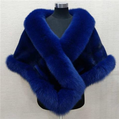 Faux Fur Winter Shawl for Women - Alina