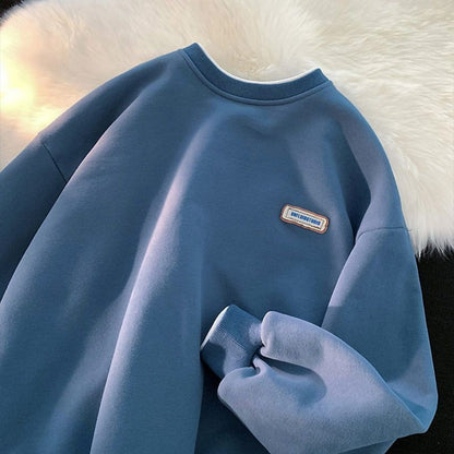 Crewneck Pullover Sweatshirt with Long Sleeves for Women - Derna