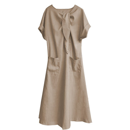 Maxi Dress with Bow and Pockets for Women - Maddalena