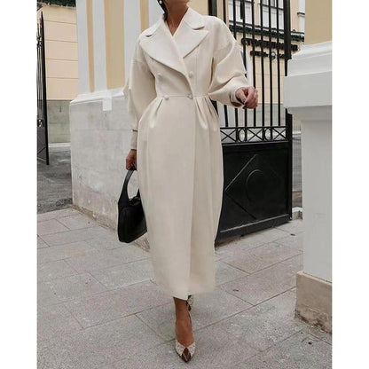 Double Breasted Coat with Puff Sleeves for Women - Letizia