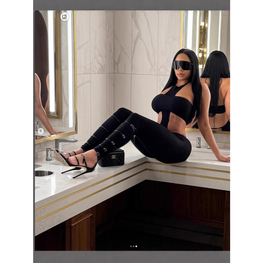 Cut Out Jumpsuit with Sleeveless Design for Women - Evelina