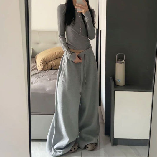 Wide Leg Drawstring Sweatpants for Women - Manuela