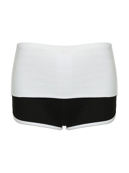 Sporty Contrast Low Rise Shorts