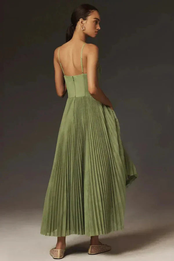 Party Pleated Fit Dress | Midi
