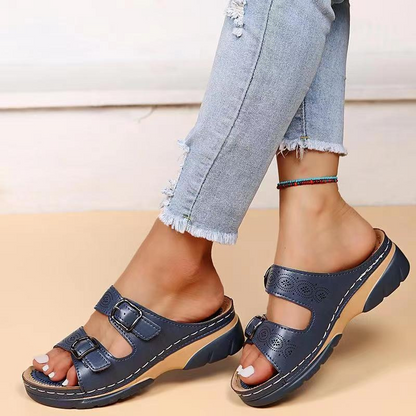 Women's Casual Wedge Sandals | With Adjustable Buckles