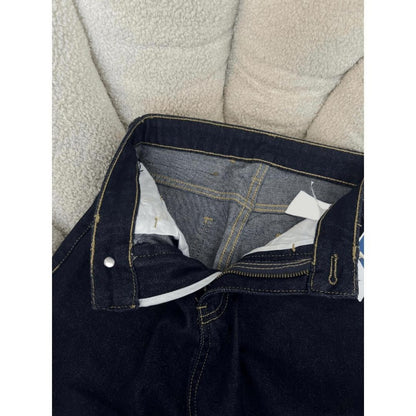 Dark Blue Wide Leg Denim Jeans for Women - Costanza