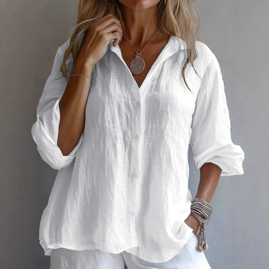 Button Down Long Sleeve Shirt for Women - Nella