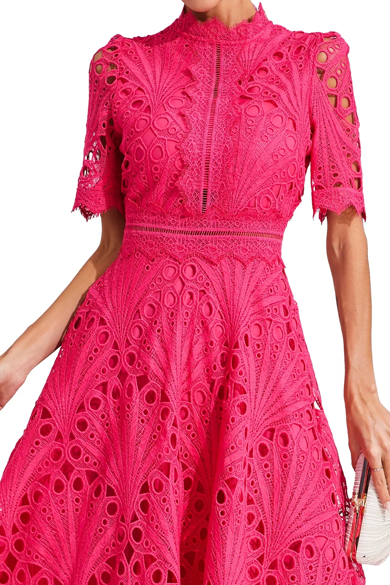 Party Lace Midi Dress | Solid Color