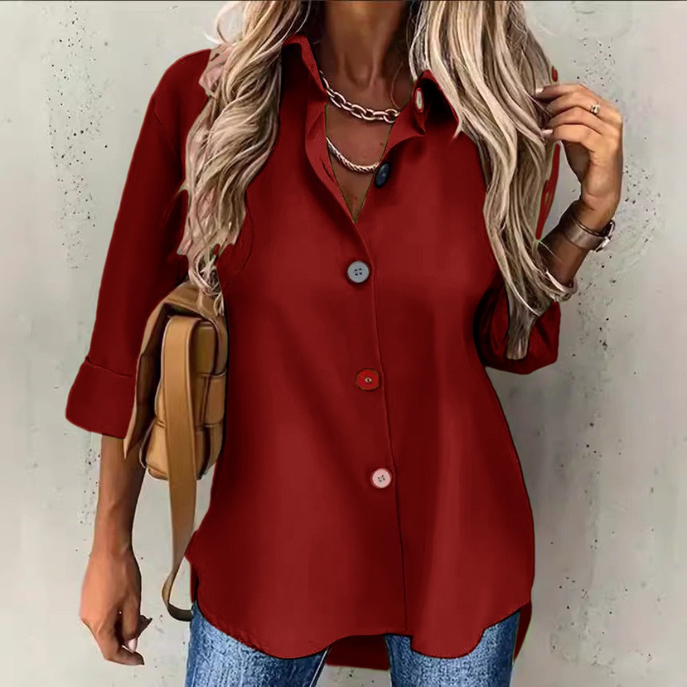 Button Down Long Sleeve Shirt for Women - Vanessa
