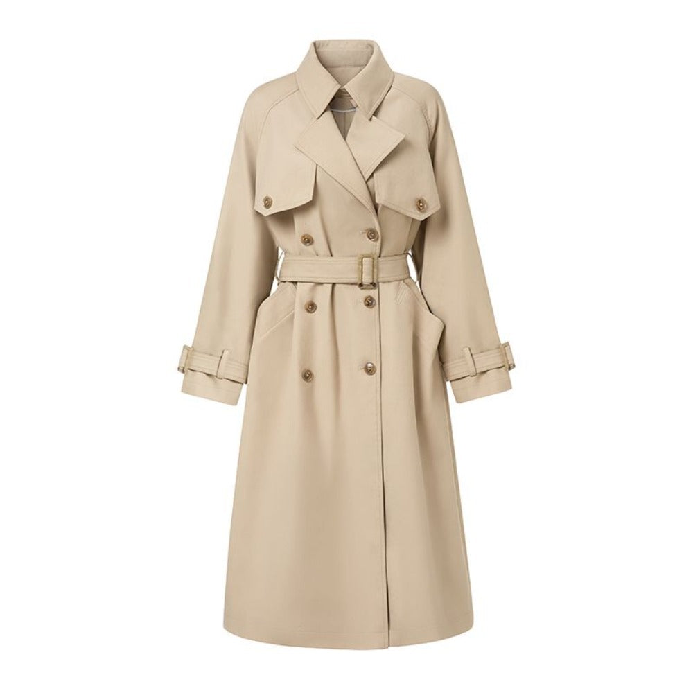 Double Breasted Trench Coat with Belt for Women - Iride