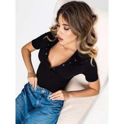 Short Sleeve Button Down Top for Women - Roberta