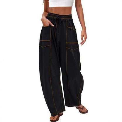 Wide Leg Cargo Pants with Pockets for Women - Vera