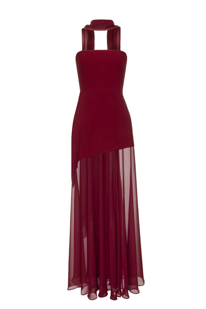 Maxi Dress with Side Slit and Halter Neck for Women - Orsola
