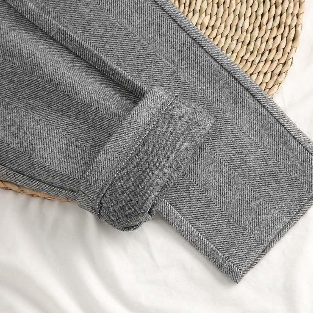 Herringbone High Waist Trousers for Women - Gigliola