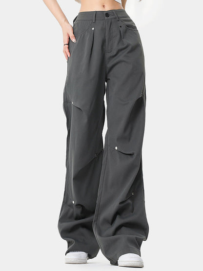 Pantalones de carga sueltos de Y2K gris