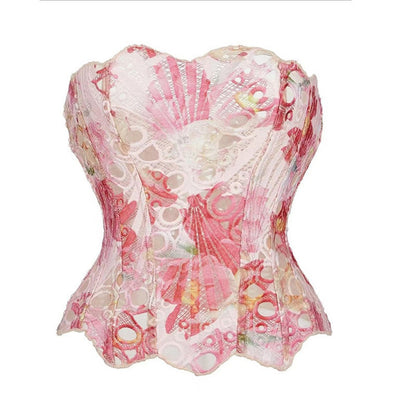 Floral Lace Strapless Corset Top for Women - Carla