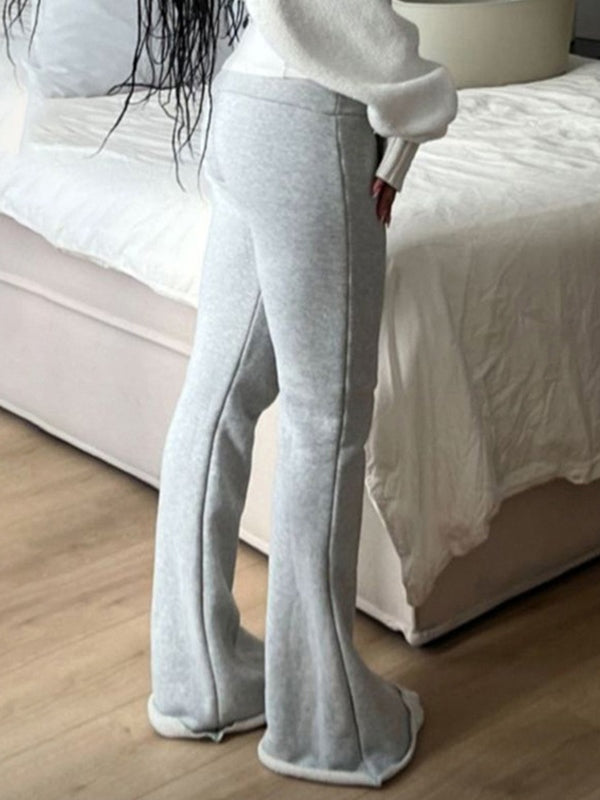 Grey Vintage Low Rise Flare Leg Pants