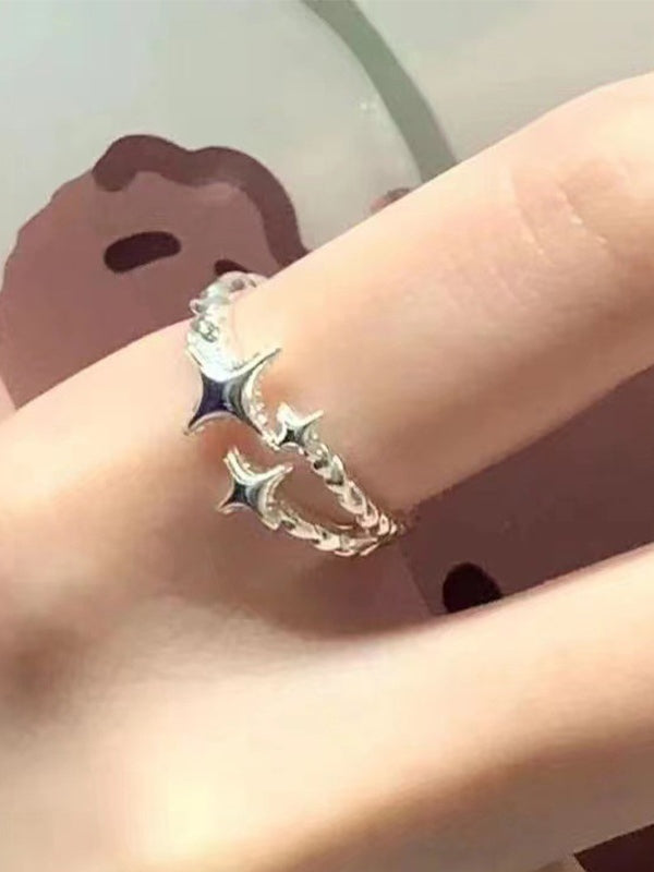 Anillo de puño de plata estilo vintage con estilo de estrella delicada