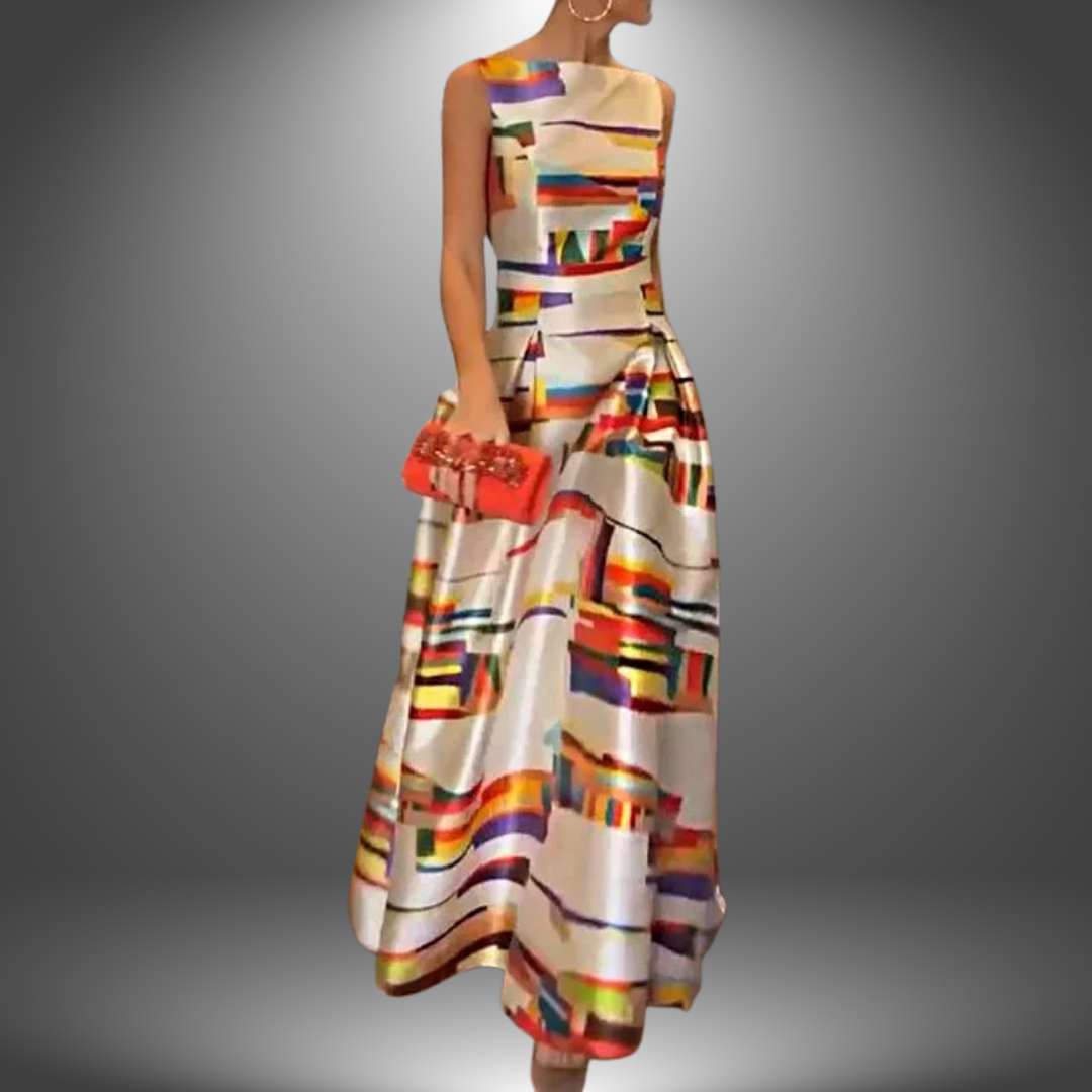 Party Geometric Print Dress | Maxi